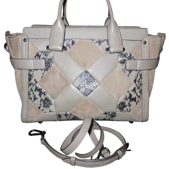 Coach 2015 Swagger 27 Patchwork Soft Suede & Exotic Embossed Leather 2 Way Tote - Picture 2 of 15